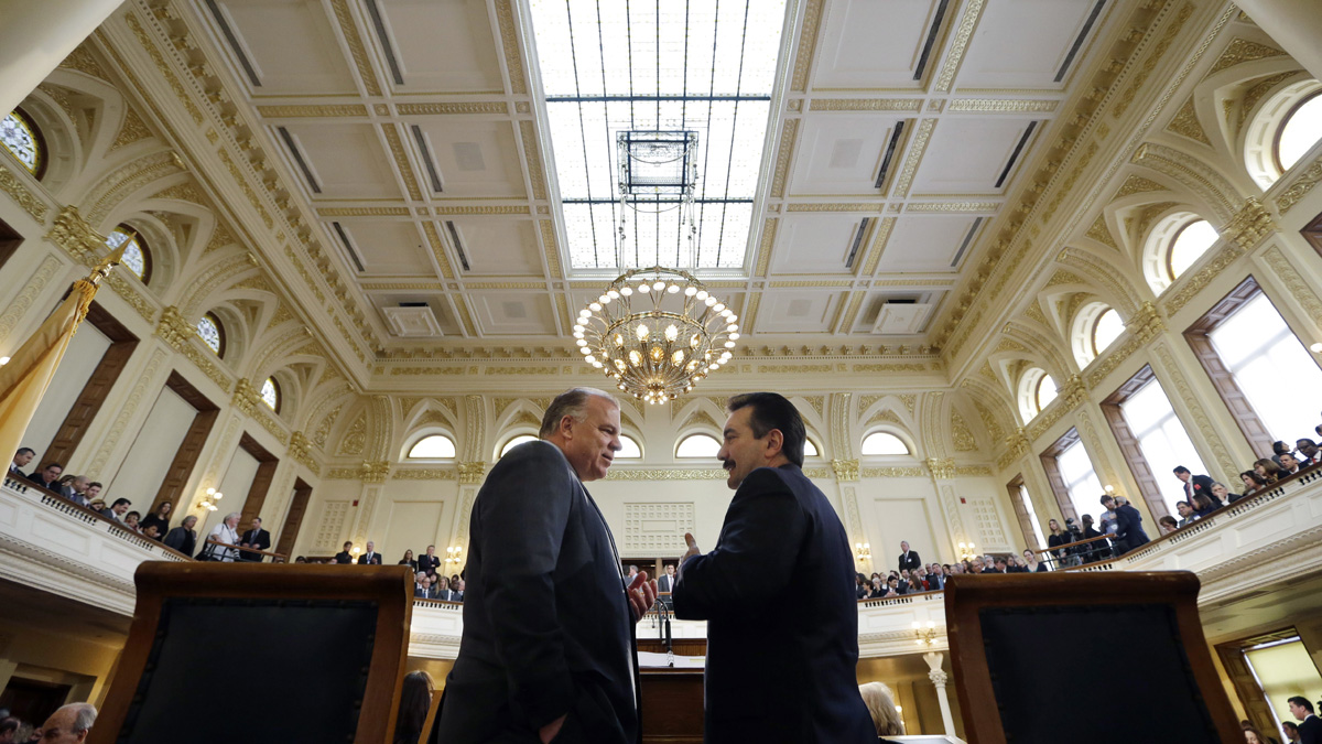 Even if a plan from Assembly Speaker Vinnie Prieto (right) to help Atlantic City is approved Thursday in Assembly