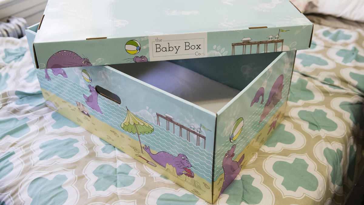  Displayed at the home of Dolores Peterson is a box that can be uses as a crib in Camden, N.J., Monday, March 6, 2017. New Jersey became the first state to send newborn babies and their parents home with a box that doubles as a crib and full of necessities, with the aim of cutting back on sudden infant death syndrome. (Matt Rourke/AP Photo)                   