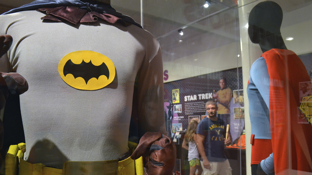 In this May 29, 2015 file photo, a Batman costume worn by Adam West in the 1960s television show is on display next a Superman costume worn by Christopher Reeve in 'Superman IV' at the Louisville Slugger Museum in Louisville, Ky. On Saturday, June 10, 2017, West’s family said the actor has died at age 88. (Dylan Lovan/AP Photo) 