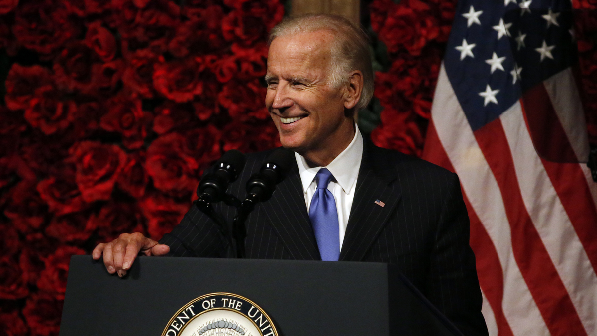  In this Sept. 15, 2016, file photo, Vice President Joe Biden speaks at the annual Korbel Dinner at the University of Denver (Brennan Linsley/AP Photo) 