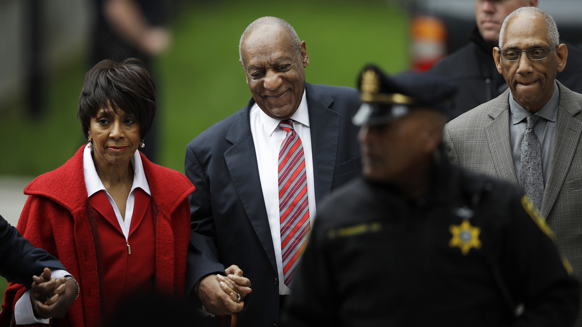  Bill Cosby arrives with actress Sheila Frazier, (left), and Frazier's husband John Atchison, a celebrity hairstylist, for his sexual assault trial at the Montgomery County Courthouse in Norristown, Pa., Wednesday, June 7, 2017. Cosby and Frazier were on screen together in the 1978 comedy 'California Suite.' Atchison's client roster includes Cosby and his wife, Camille. (Matt Rourke/AP Photo) 