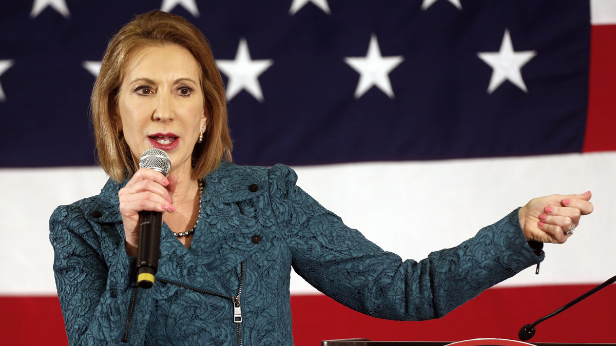  Carly Fiorina speaks at the Republican Leadership Summit Saturday, April 18, 2015, in Nashua, N.H. (Jim Cole/AP Photo) 
