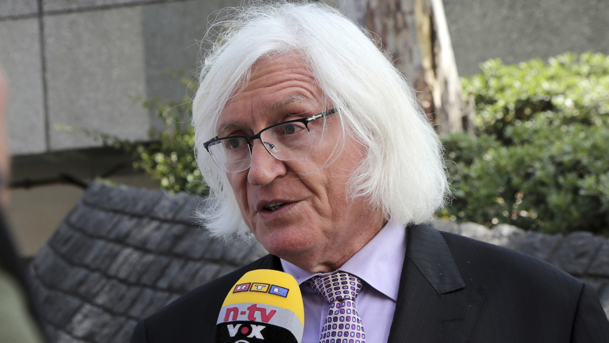  FILE - In a May 24, 2017 file photo, Tom Mesereau, attorney for model and Playboy bunny Danielle 
