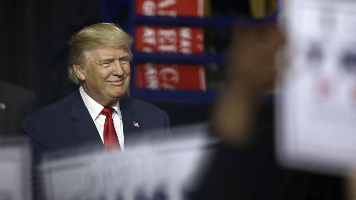 President-elect Donald Trump is introduced during a rally in Fayetteville