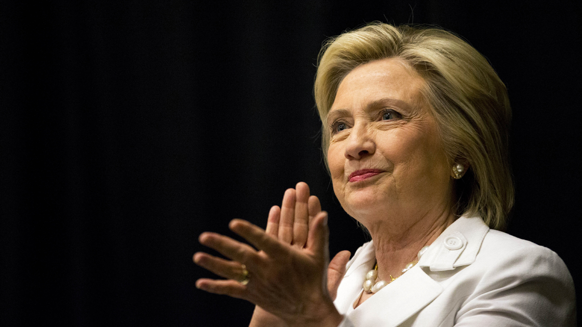  Democratic presidential candidate Hillary Rodham Clinton listens to a speaker during a campaign stop, Wednesday, June 17, 2015, in Santee, S.C. (David Goldman/AP Photo)  