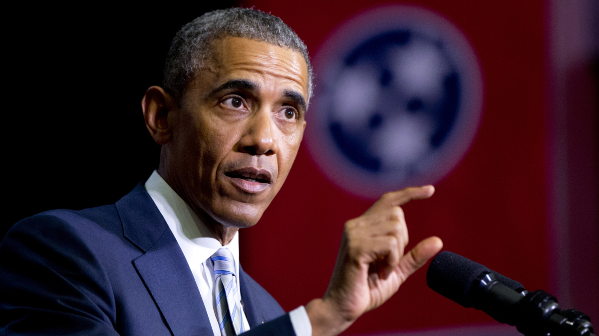  This Jan. 9, 2015, file photo shows President Barack Obama speaking at Pellissippi State Community College, in Knoxville, Tenn. President Obama is turning to his biggest television audience of the year to pitch tax increases on the wealthiest Americans and put the new Republican Congress in the position of defending top income earners over the middle class. (Carolyn Kaster/AP Photo, File) 