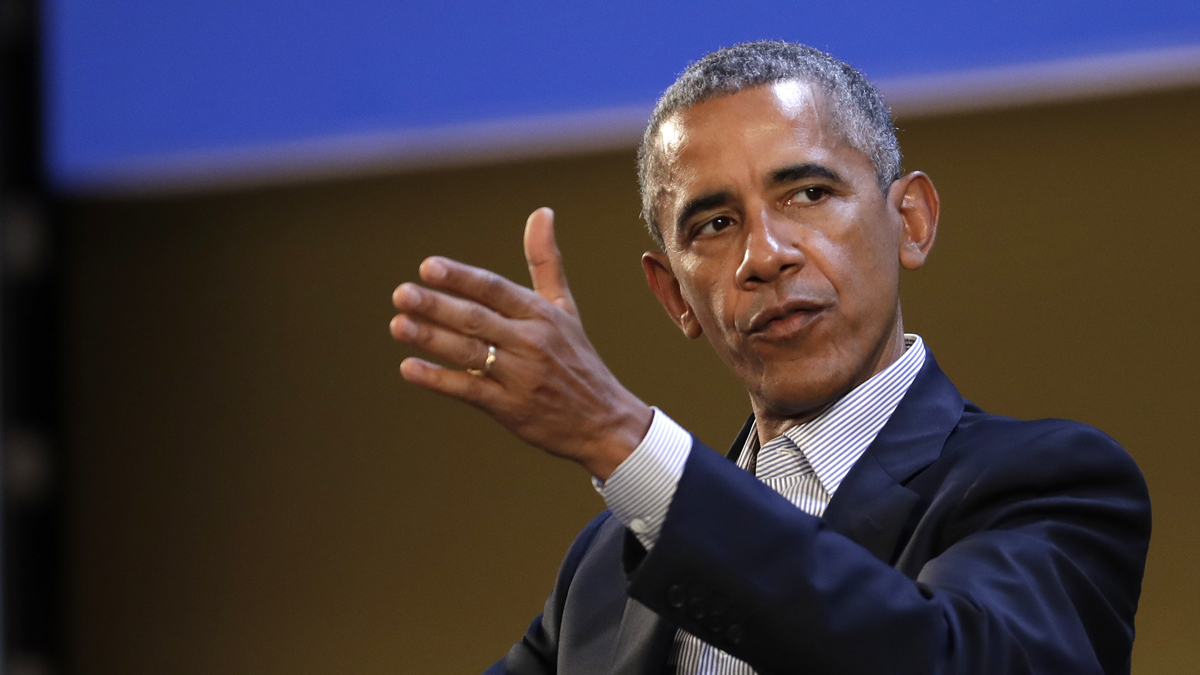  United States former President Barack Obama talks during the 'Seeds&Chips - Global Food Innovation' summit, in Milan, Tuesday, May 9, 2017.  Obama is in Milan to deliver a keynote speech on food security and the environment, two issues that he has long worked on. (Luca Bruno/AP Photo) 
