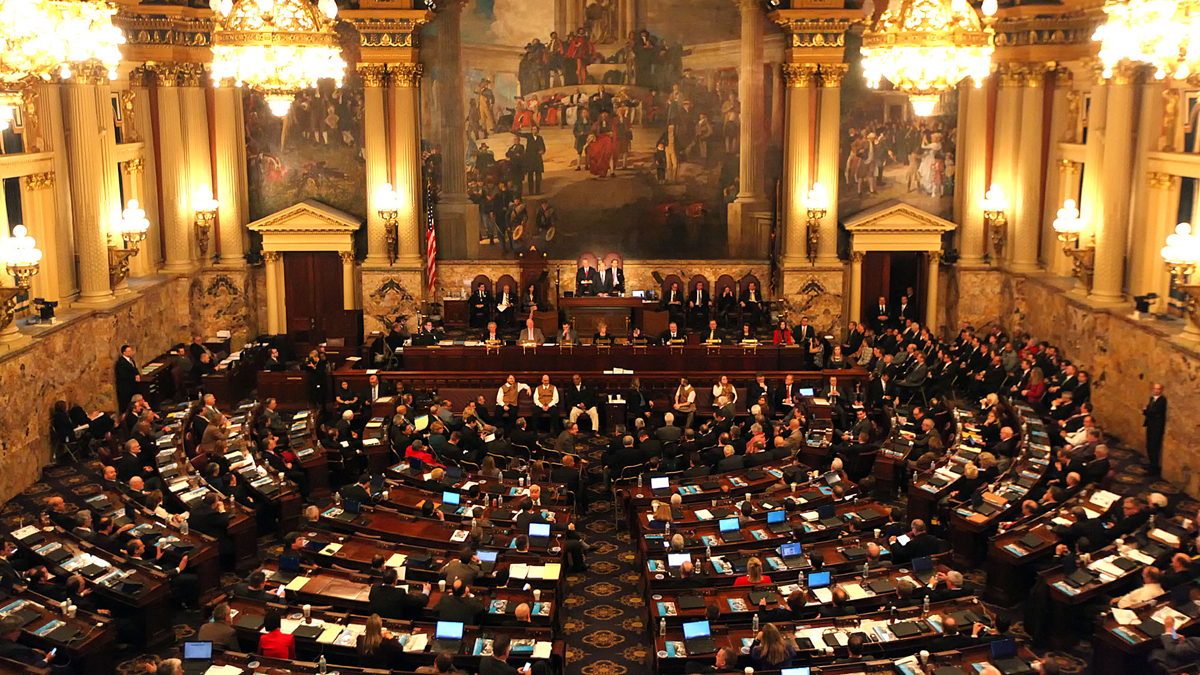 Gov. Tom Wolf delivers his budget address for the 2016-17 fiscal year to a joint session of the Pennsylvania House and Senate at the State Capitol in Harrisburg Pa.