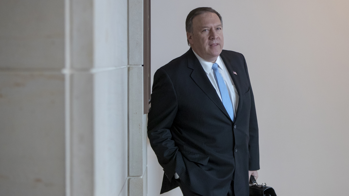  CIA Director Mike Pompeo arrives at the Capitol to brief members of the House Intelligence Committee in the aftermath of President Donald Trump reportedly sharing classified information with two Russian diplomats during a meeting in the Oval Office, in Washington, Tuesday, May 16, 2017. (J. Scott Applewhite/AP Photo) 