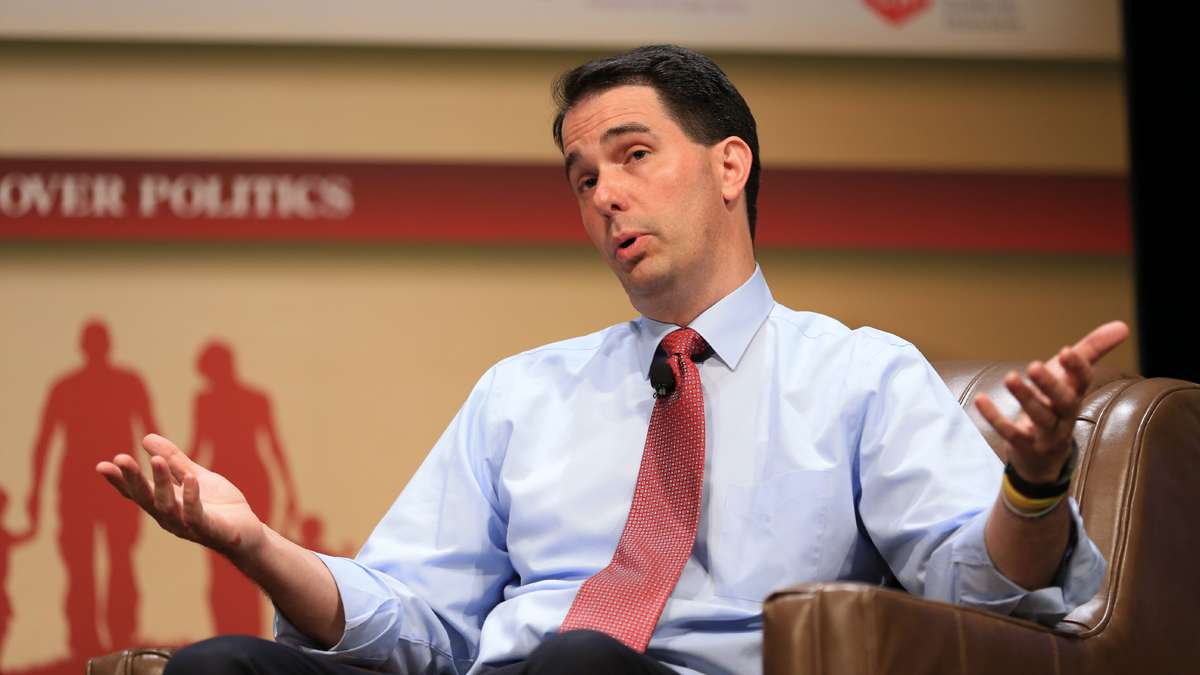  Republican presidential candidate, Wisconsin Gov. Scott Walker, speaks at the Family Leadership Summit in Ames, Iowa, Saturday, July 18, 2015. (Nati Harnik/AP Photo) 