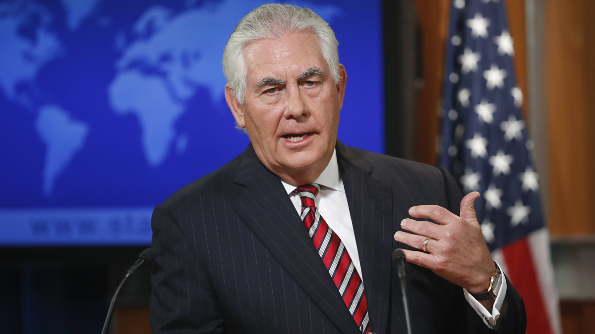 In this Aug. 22, 2017 file photo, Secretary of State Rex Tillerson speaks at the State Department in Washington. (Pablo Martinez Monsivais/AP Photo, File) 