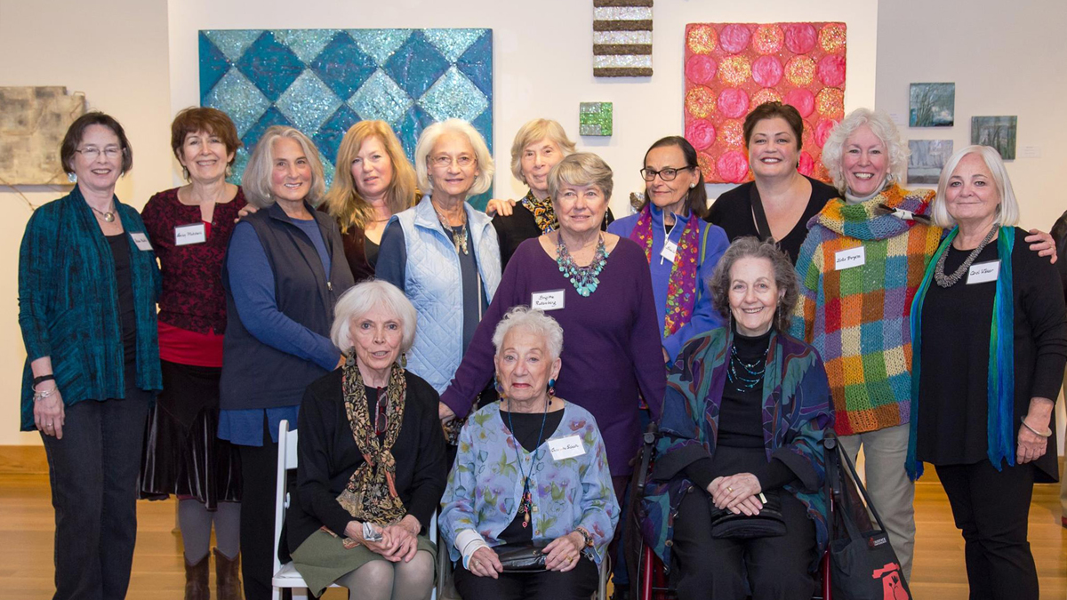  Wayne Art Center, Fall, 2015.  photo credit Sarah R. Bloom.(From left starting at back) Helen Mirkil, Lesley Mitchell, Eleanor Schimmel, Lauren Litwa, Leslie Eadeh, Rosalind Bloom, Brigitte Rutenberg, Sheila Letven, Wanda Chudzinski, Zola Bryen, Carol Wisker. (Front row) Pam Taggart, Charlotte Schatz, Elaine Nettis. Not present Kathe Grinstead, Susan Hader-Golden, Marion Spirn. (Photo provided) 