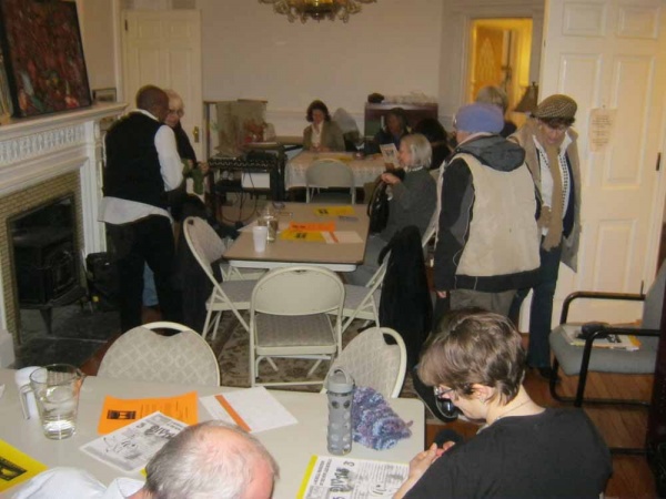 <p><p>Roundtable members gathered in the first floor of a 19th Century Germantown mansion. (Alaina Mabaso/for NewsWorks)</p></p>
