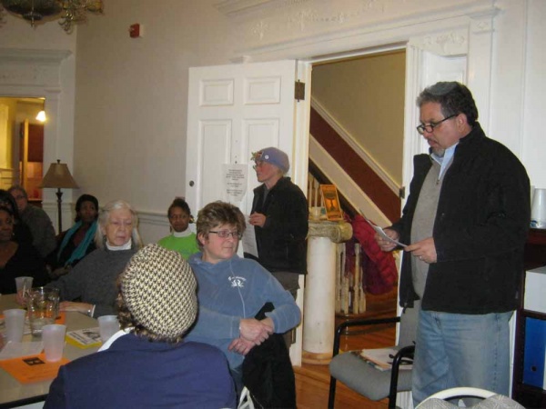<p><p>Local real estate developer Stan Smith speaks about a business corridor art initiative for the neighborhood. (Alaina Mabaso/for NewsWorks)</p></p>
