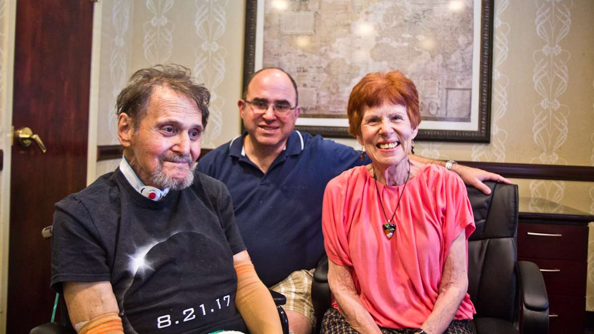 Stephen (left), Barbara (right), and their son Jonathan Berr. (Kimberly Paynter/WHYY)