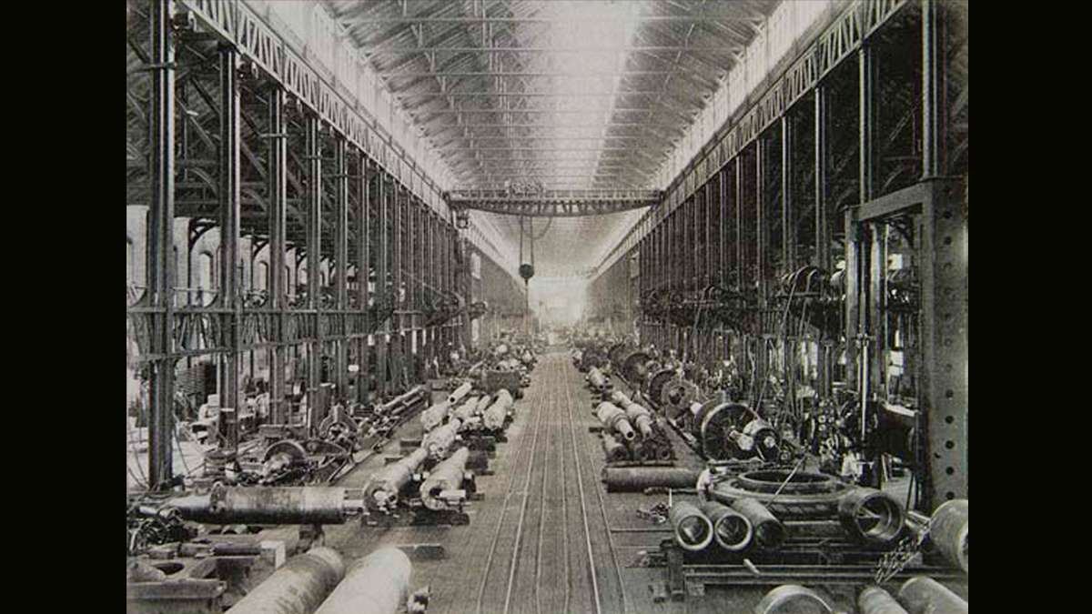 One of the machine shops where U.S. military weapons and equipment were manufactured.  (Image courtesy of the Historical Society of Pennsylvania)