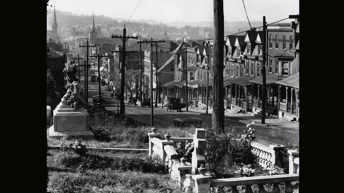 A view of South Bethlehem from St. Michael's Cemetery.  Photograph by Walker Evans circa November 1935.  (Library of Congress)