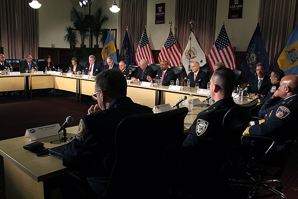 <p>Vice President Joe Biden meets with elected representatives and law enforcement officials to discuss gun control at Girard College. (Emma Lee/for NewsWorks)</p>
