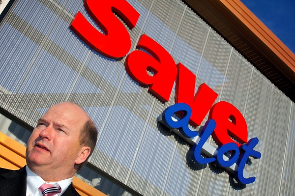 Chelten Plaza developer Patrick Burns says the Save-A-Lot grand-opening event marked a great day for the community. (Bas Slabbers/for NewsWorks)