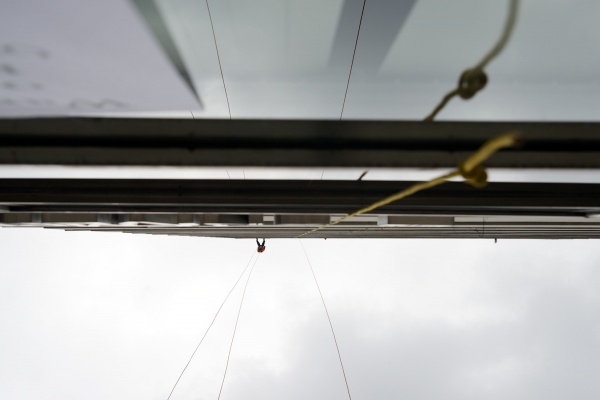 <p><p>Ropes hang down the 21-story building. (Bas Slabbers/for NewsWorks)</p></p>
