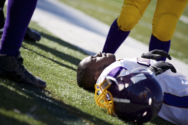 <p><p>A Cougar player on the ground after getting hit hard in the third quarter. (Bas Slabbers/for NewsWorks)</p></p>
