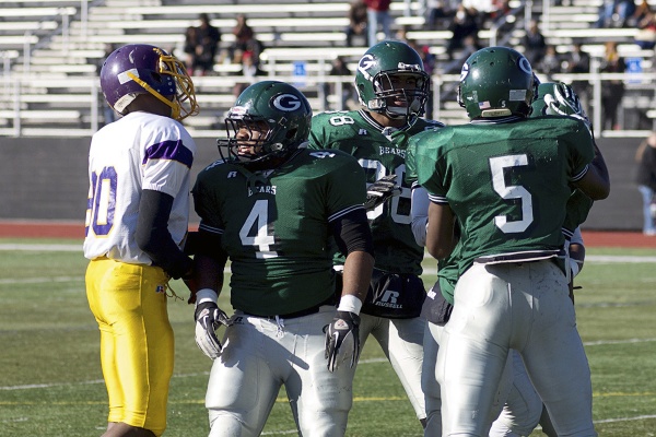 <p><p>Germantown celebrates an interception. (Bas Slabbers/for NewsWorks)</p></p>
