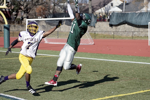 <p><p>Germantown WR Kevin Norris can't reach high enough to corral a pass. (Bas Slabbers/for NewsWorks)</p></p>
