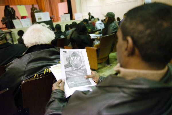 <p><p>Flyers were handed out to spread the word about upcoming events. (Bas Slabbers/for NewsWorks)</p></p>
