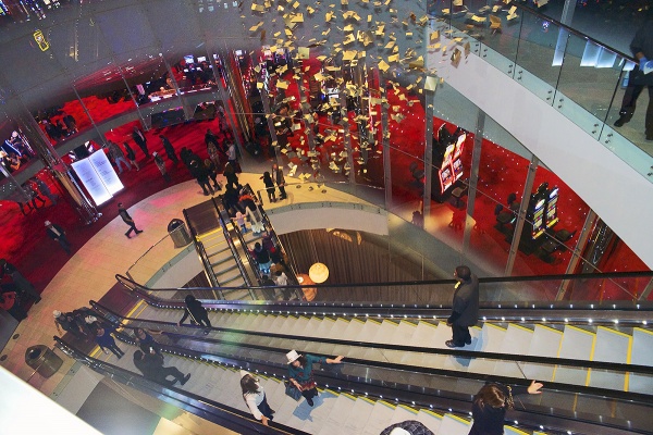 <p><p>The escalators bring the guests to the various floors in the Revel casino. (Bas Slabbers/for NewsWorks)</p></p>
