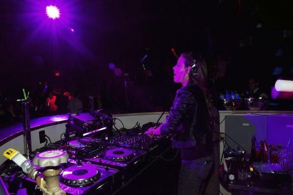 <p>As midnight nears DJ Bambi performs a set. (Bas Slabbers/for NewsWorks)</p>
