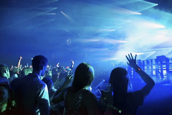 <p>A light spectacle as the main act takes the stage of the Ovation Hall. (Bas Slabbers/for NewsWorks)</p>
