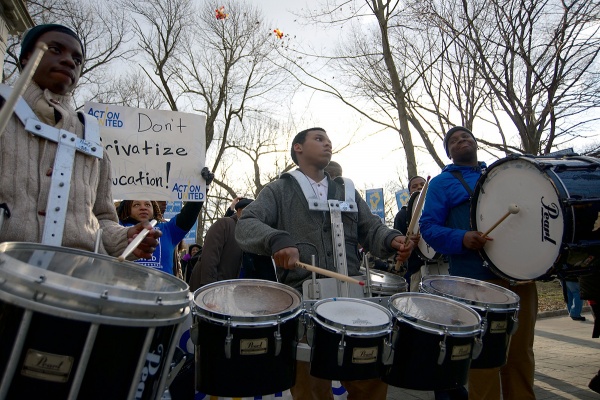 <p><p>GHS drummers accompanied the cries to keep their school open. (Bas Slabbers/for NewsWorks)</p></p>
