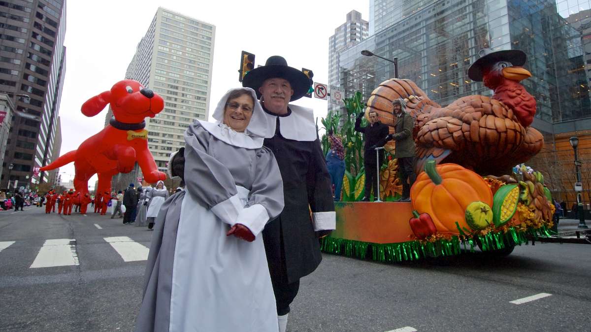 Floats, balloons, marching bands and crowd scenes during the 95th annual Thanksgiving Day Parade. (Bas Slabbers/for NewsWorks)