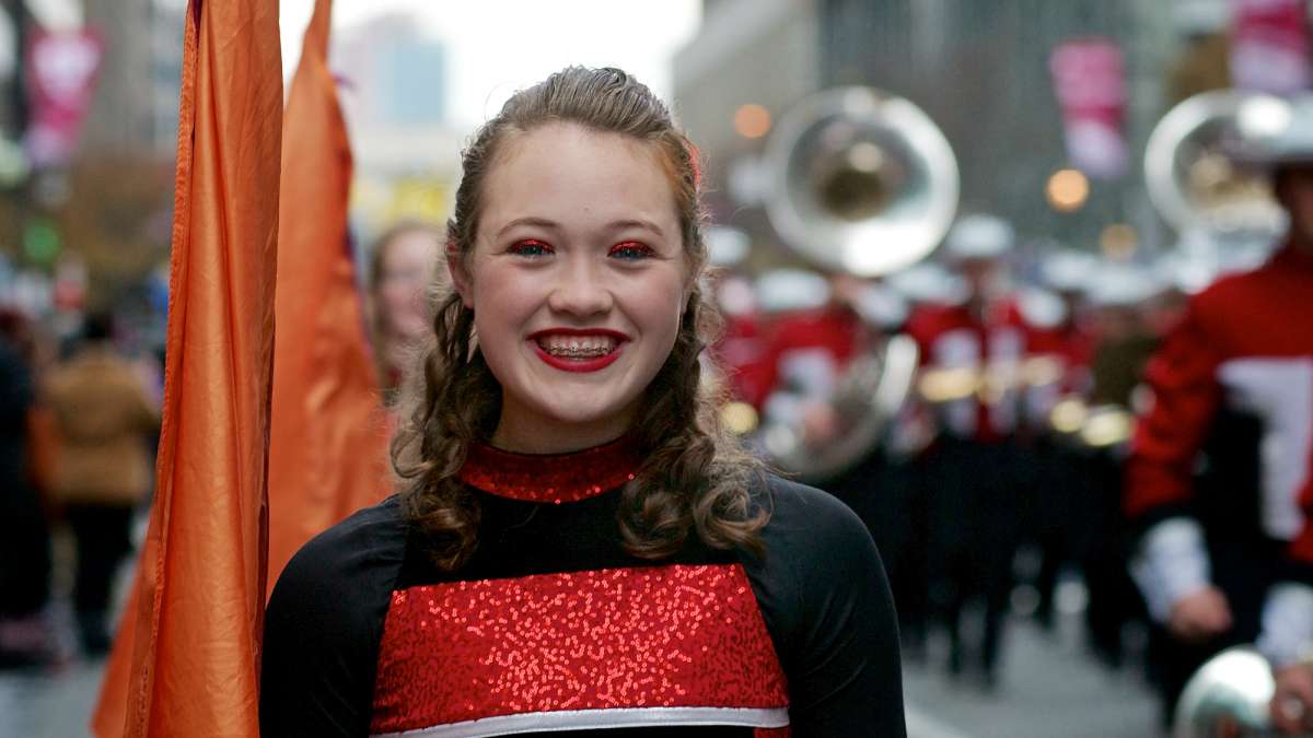 Floats, balloons, marching bands and crowd scenes during the 95th annual Thanksgiving Day Parade. (Bas Slabbers/for NewsWorks)