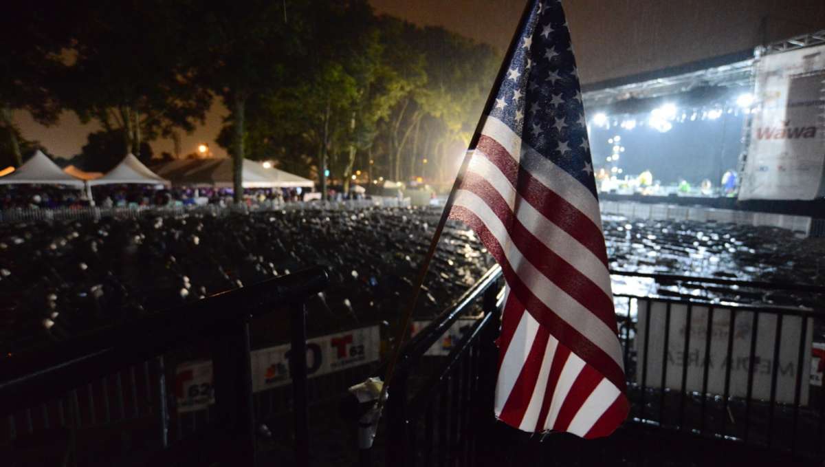 All seats are empty as the concert is cut short.
