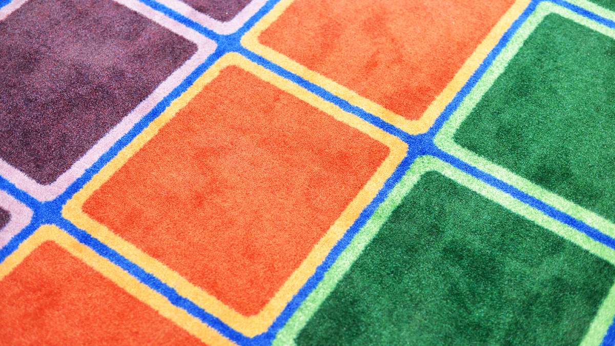 Carpet in one of the modernized classrooms at Allen M. Stearne Elementary, in the Frankford neighborhood of the city. (Bastiaan Slabbers for WHYY)