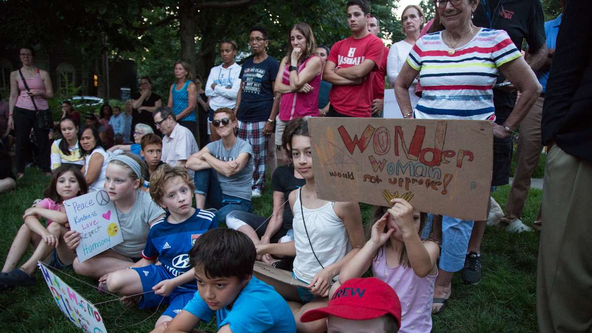  Blessing Osazuwa, a 19 year old from Ardmore, put together a rally to 'Stand up for Love' to remind her neighborhood and the country that white supremacy is unacceptable in response to the violence in Charlottesville, Va. Representatives from the district and other local figures gave uplifting speeches to the hundreds gathered at Linwood Park in Ardmore, Pa. on August 13th 2017. (Emily Cohen for NewsWorks) 