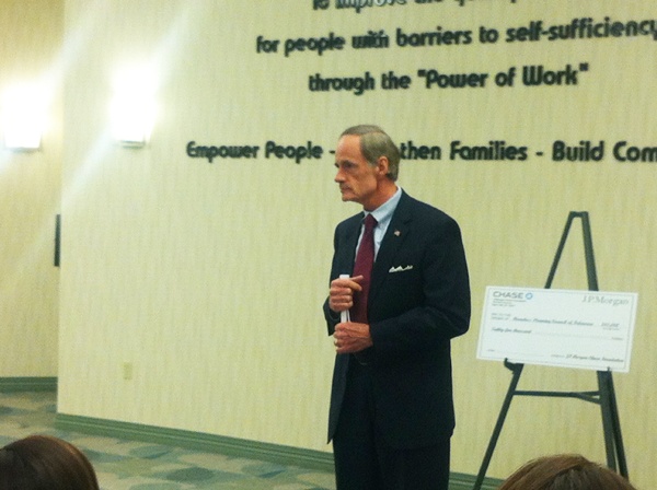 <p>JPMorgan Chase awards money to two great causes in Delaware. (Nichelle Polston/for NewsWorks)</p>
