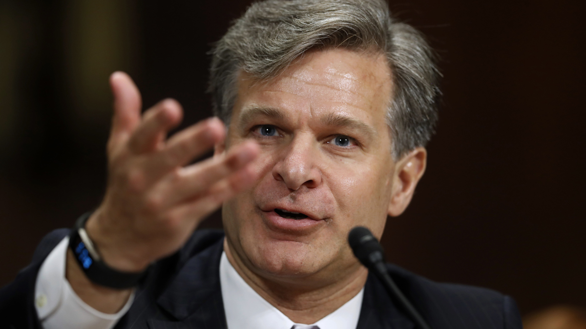  FBI Director nominee Christopher Wray testifies on Capitol Hill in Washington, Wednesday, July 12, 2017, at his confirmation hearing before the Senate Judiciary Committee. (AP Photo/Pablo Martinez Monsivais) 