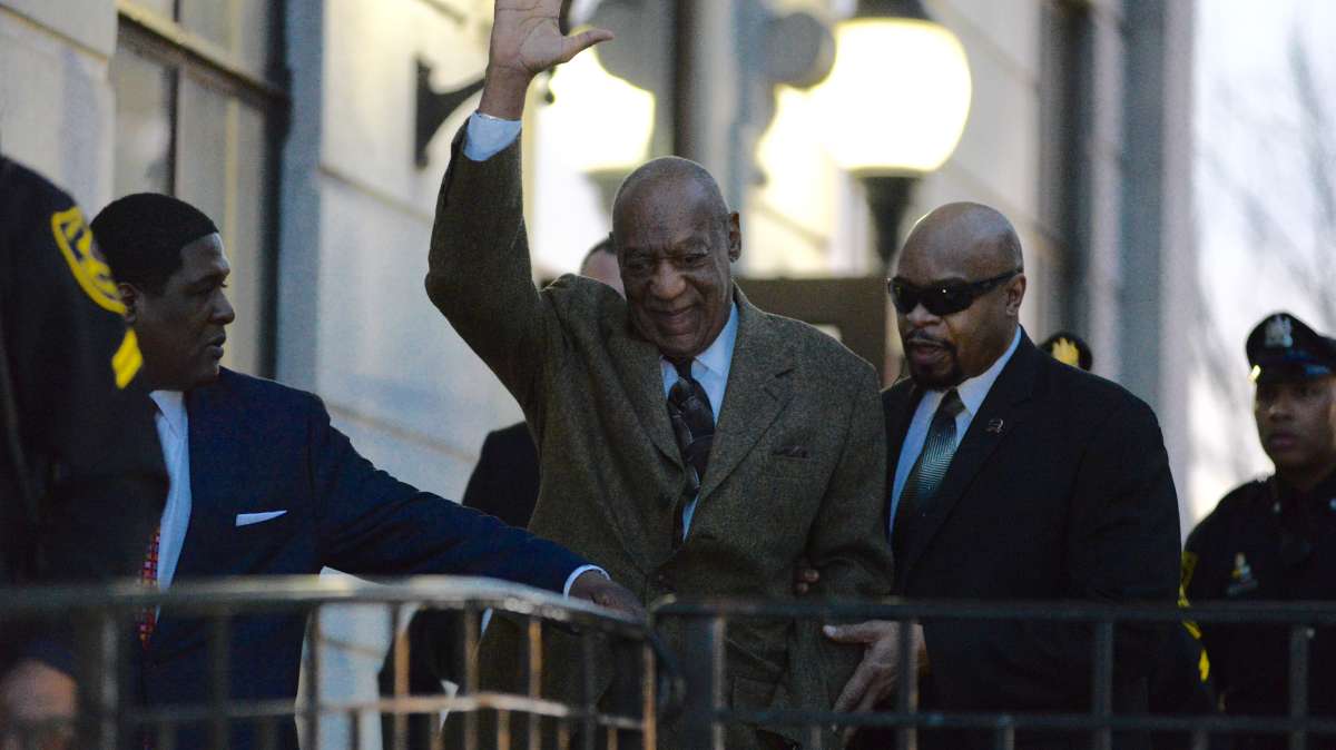 Bill Cosby arrives at Montgomery County Courthouse a little before 9 a.m. Tuesday to attend a pre-trial hearing.