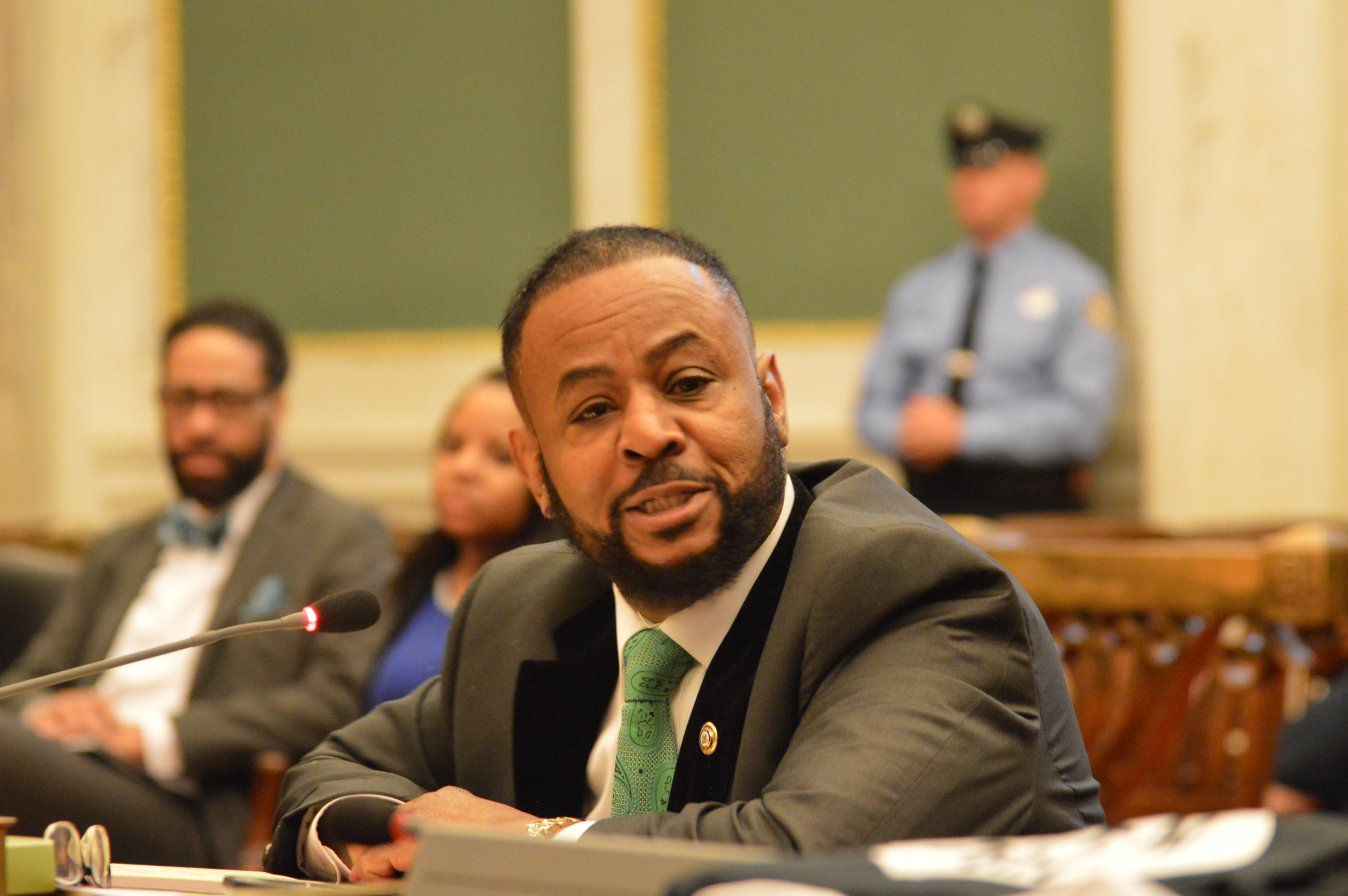  Councilman Curtis Jones wants to collect and share more information on collisions in Philadelphia to improve safety. (Tom MacDonald/WHYY) 