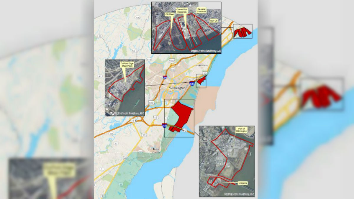  This map shows several CZA sites in northern New Castle County. 
