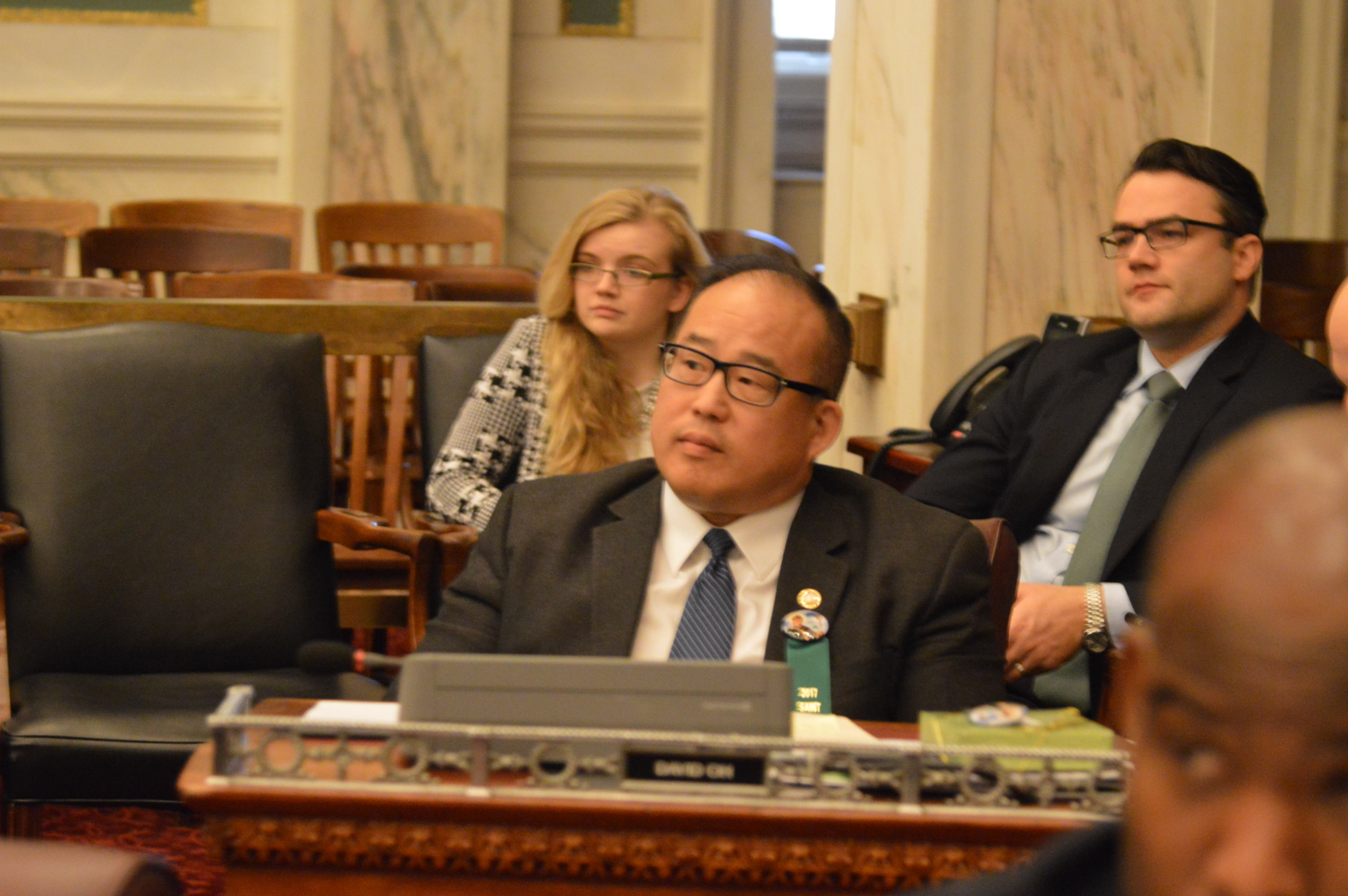  Councilman David Oh's resolution to honor a prosecutor involved in the 'Porngate' scandal raised objections, eyebrows. (Tom MacDonald/WHYY) 