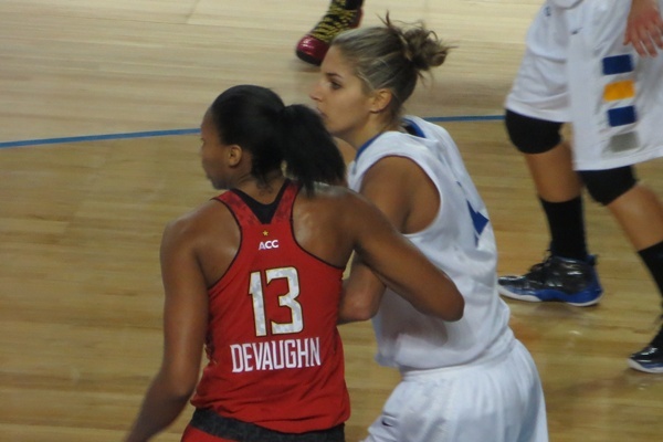 <p><p>For much of the game, Delle Donne helped the Hens keep pace with the Terps bigger players down low, but Maryland's ability to control rebounds doomed Delaware's chances. (Mark Eichmann/WHYY)</p></p>
