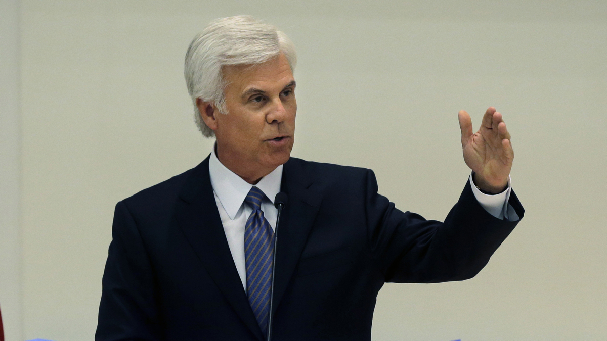  George Norcross, a powerful South Jersey Democrat and chairman of the board of Cooper University Health Care, is hoping to move his bi-state insurance company to a new site in Camden (AP Photo/Mel Evans, File) 