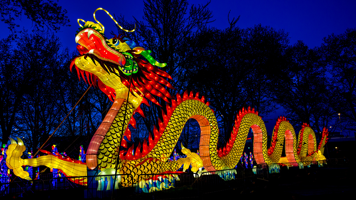  The Philadelphia Chinese Lantern Festival returns to Franklin Square Park offering visitors another opportunity to walk among the larger than life illuminated displays created in Zigong in Sichuan Province, China, the capital of Chinese lantern-making for thousands of years. Photo by Jeff Fusco. 