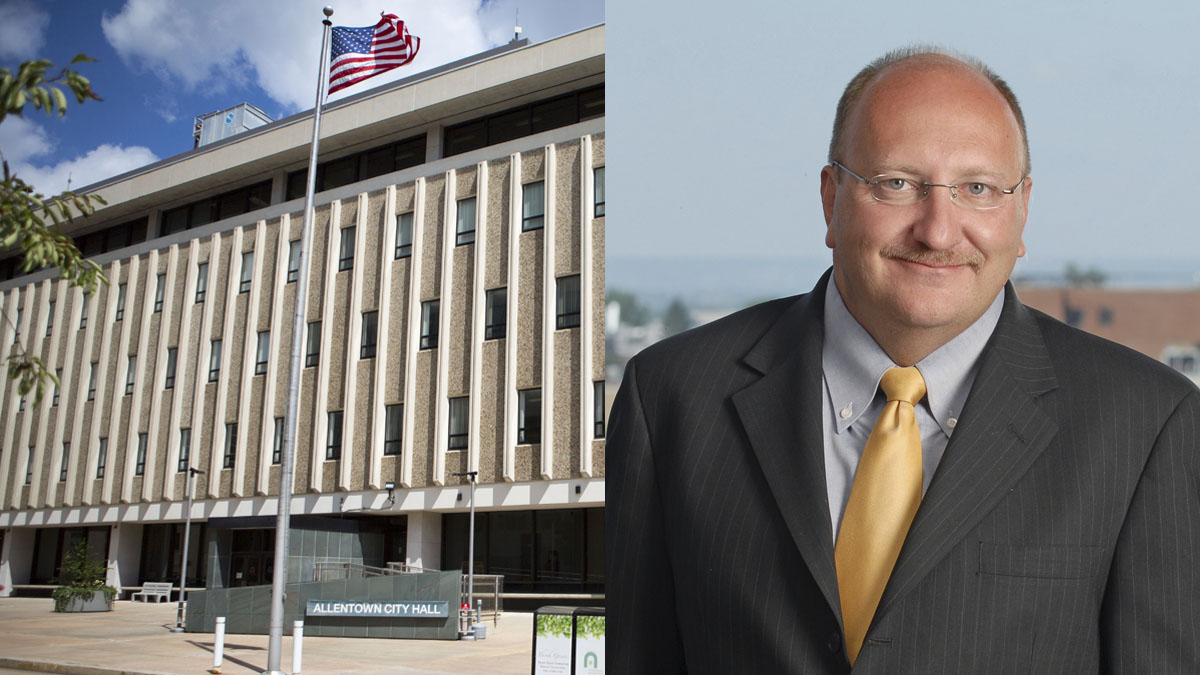  Allentown Mayor Ed Pawlowski and City Hall in Allentown, Pennsylvania. (Jessica Kourkounis/For Keystone Crossroads) 