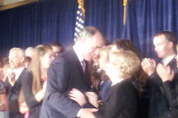 <p><p>U.S. Sen. Bob Casey declares victory in his race versus Republican challenger Tom Smith. (Tom MacDonald/WHYY)</p></p>
