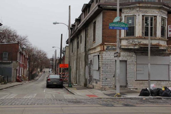 <p><p>The intersection of Germantown Avenue and Ashmead Street in the Brickyard neighborhood. (Emma Lee/for NewsWorks)</p></p>
