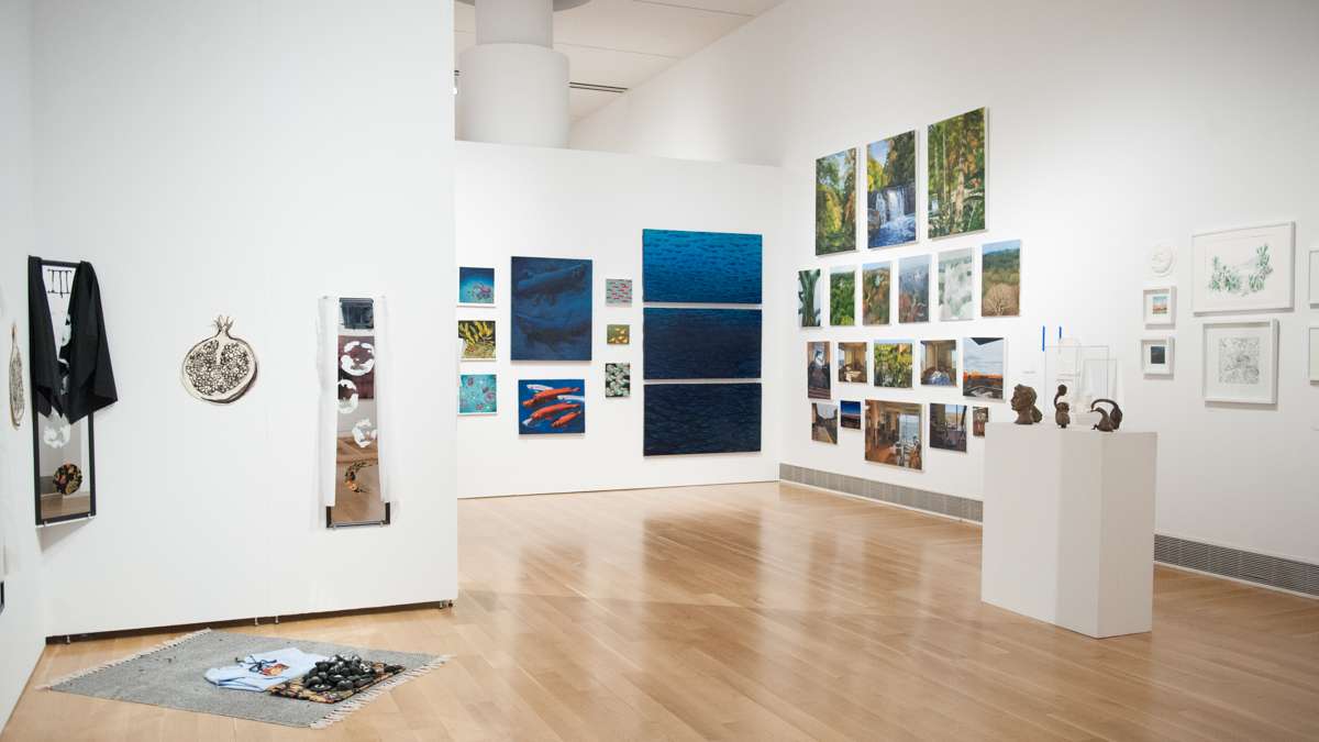 View of a finished gallery of student work.
